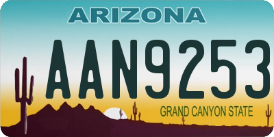 AZ license plate AAN9253