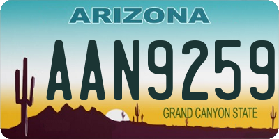 AZ license plate AAN9259