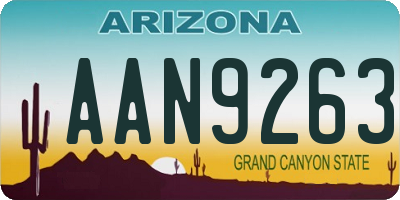 AZ license plate AAN9263