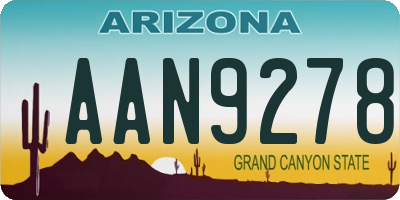 AZ license plate AAN9278