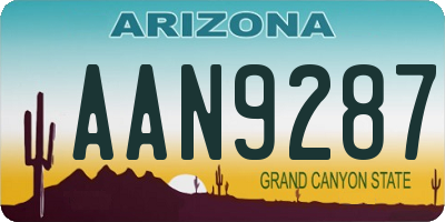 AZ license plate AAN9287