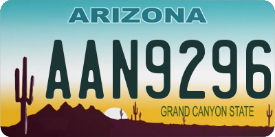 AZ license plate AAN9296