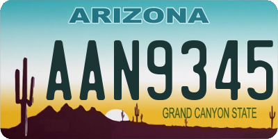 AZ license plate AAN9345