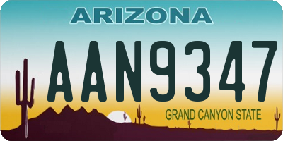 AZ license plate AAN9347