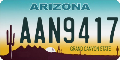 AZ license plate AAN9417