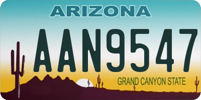 AZ license plate AAN9547