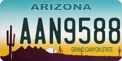 AZ license plate AAN9588