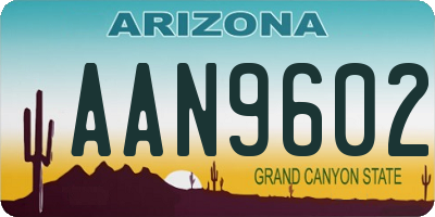 AZ license plate AAN9602