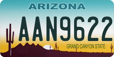 AZ license plate AAN9622
