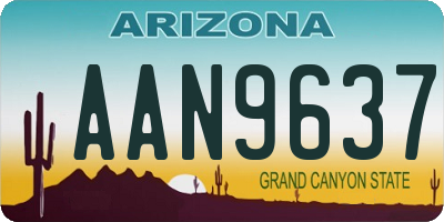 AZ license plate AAN9637