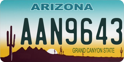 AZ license plate AAN9643