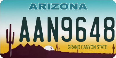 AZ license plate AAN9648