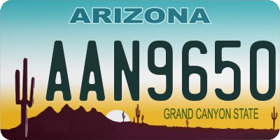 AZ license plate AAN9650