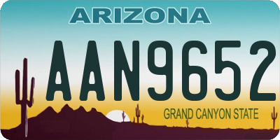 AZ license plate AAN9652