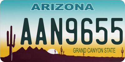 AZ license plate AAN9655