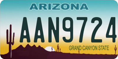 AZ license plate AAN9724