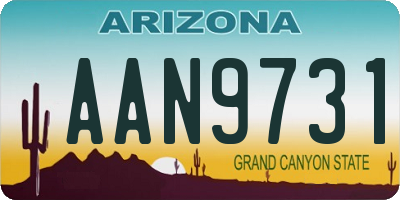 AZ license plate AAN9731