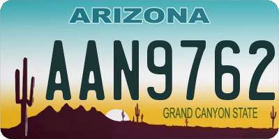 AZ license plate AAN9762