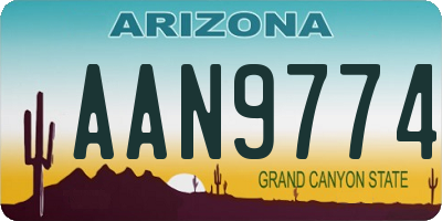 AZ license plate AAN9774