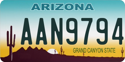 AZ license plate AAN9794