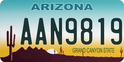 AZ license plate AAN9819