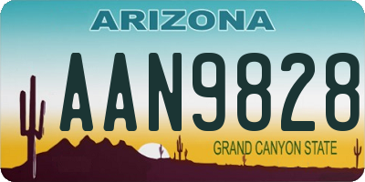 AZ license plate AAN9828