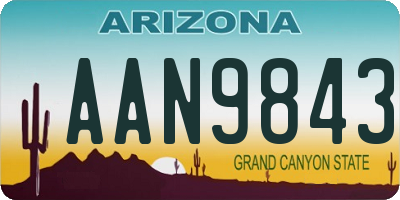 AZ license plate AAN9843