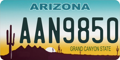 AZ license plate AAN9850