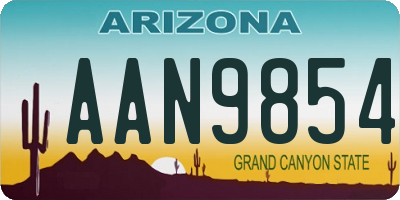AZ license plate AAN9854
