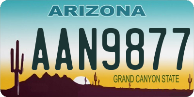 AZ license plate AAN9877