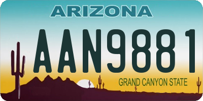 AZ license plate AAN9881