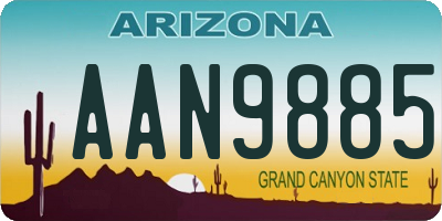 AZ license plate AAN9885