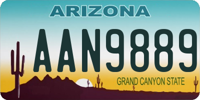 AZ license plate AAN9889