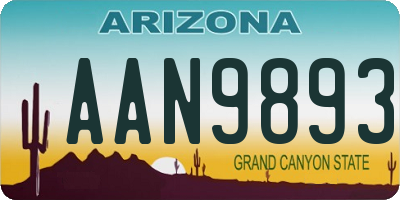 AZ license plate AAN9893