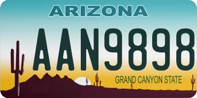 AZ license plate AAN9898