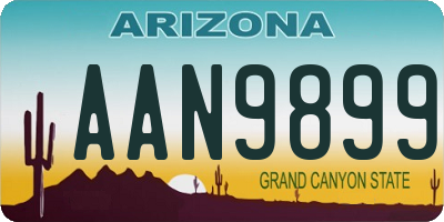 AZ license plate AAN9899
