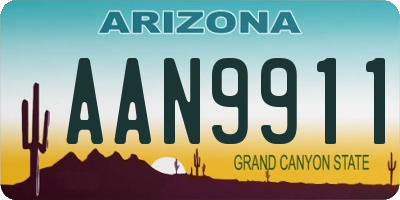 AZ license plate AAN9911