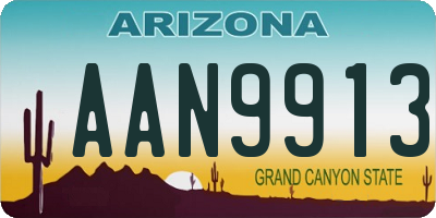 AZ license plate AAN9913