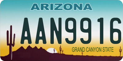 AZ license plate AAN9916