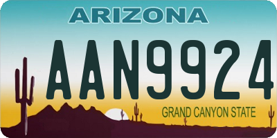 AZ license plate AAN9924