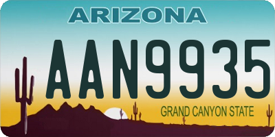 AZ license plate AAN9935