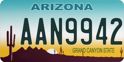 AZ license plate AAN9942