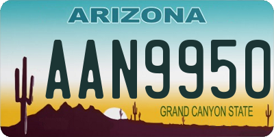 AZ license plate AAN9950