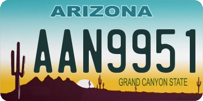 AZ license plate AAN9951