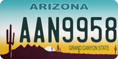 AZ license plate AAN9958