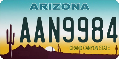 AZ license plate AAN9984