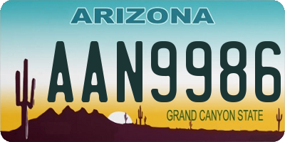AZ license plate AAN9986