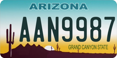 AZ license plate AAN9987