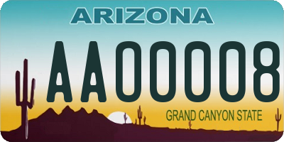 AZ license plate AAO0008