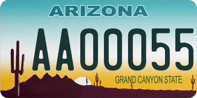 AZ license plate AAO0055
